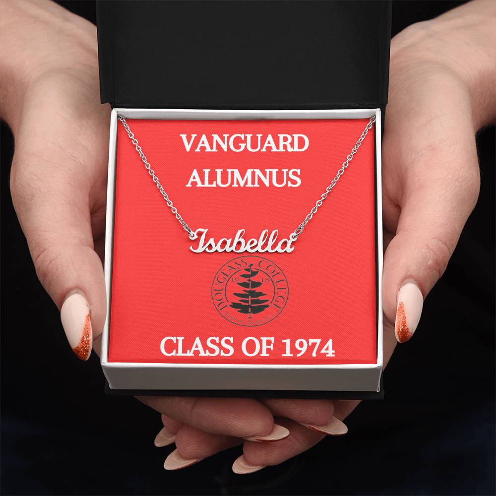 Douglass College Vanguard Alumnus Name Necklace - Class of 1974