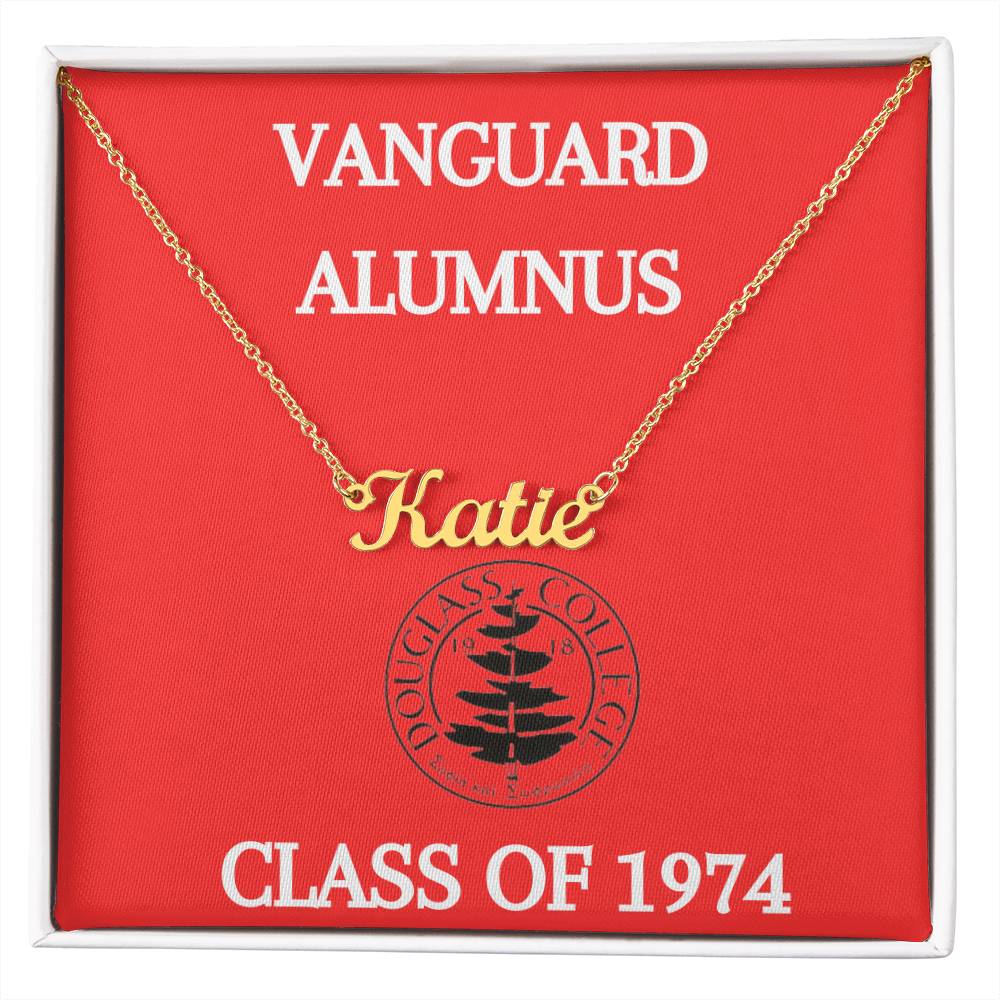 Douglass College Vanguard Alumnus Name Necklace - Class of 1974