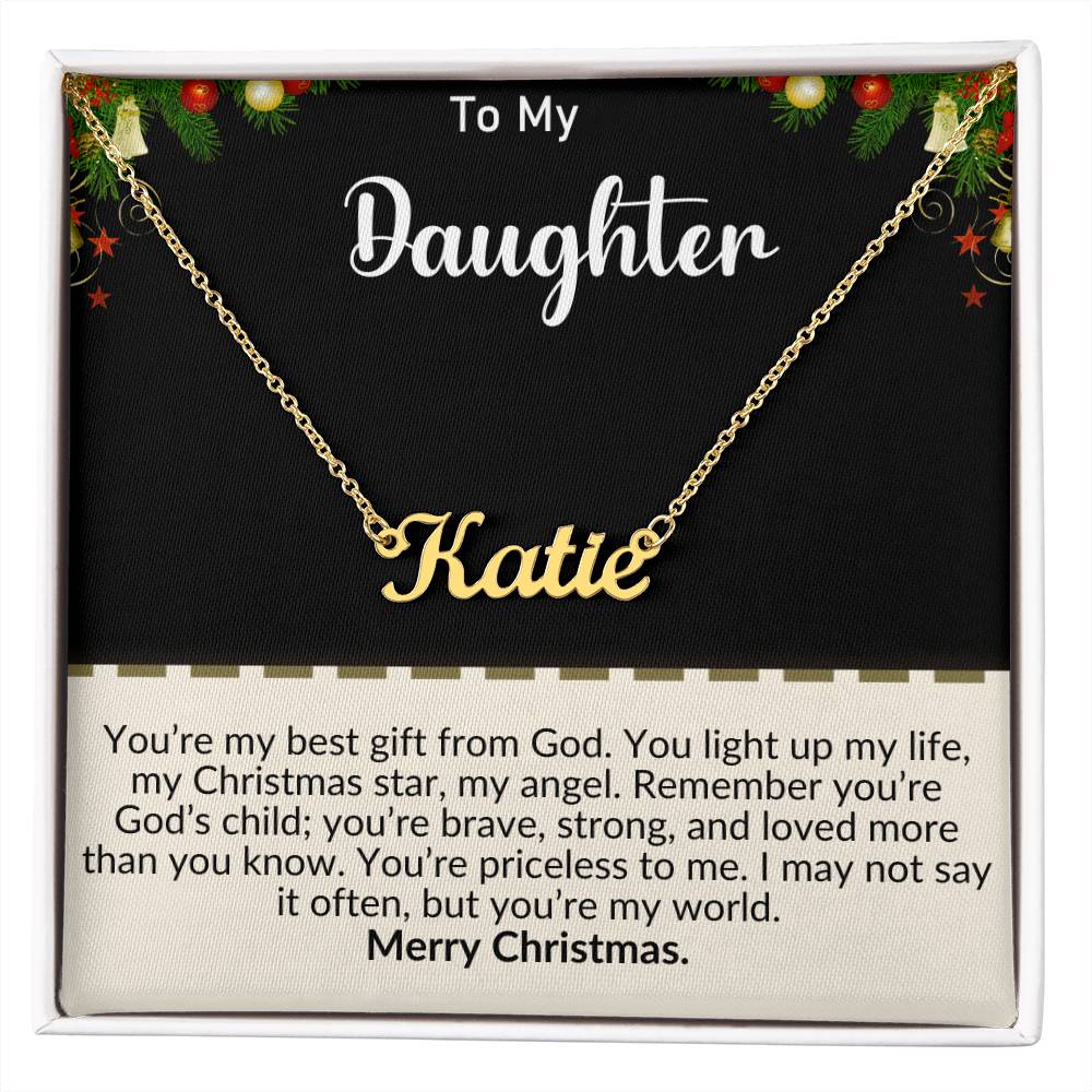 Personalized Name Necklace - Merry Christmas To My Daughter - My Best Gift From God