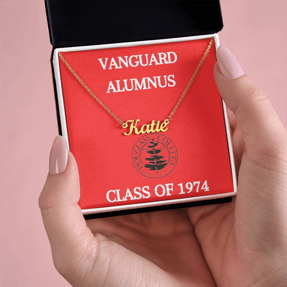 Douglass College Vanguard Alumnus Name Necklace - Class of 1974