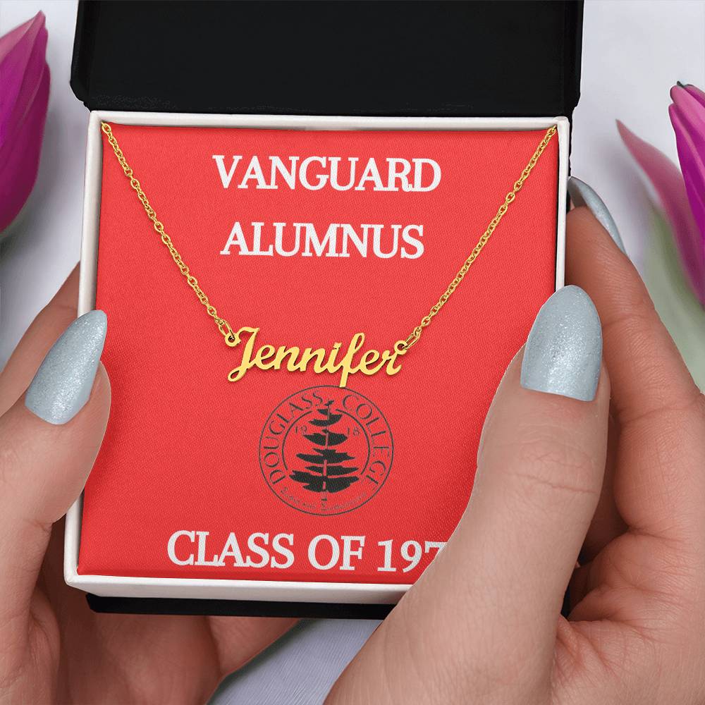 Douglass College Vanguard Alumnus Name Necklace - Class of 1974