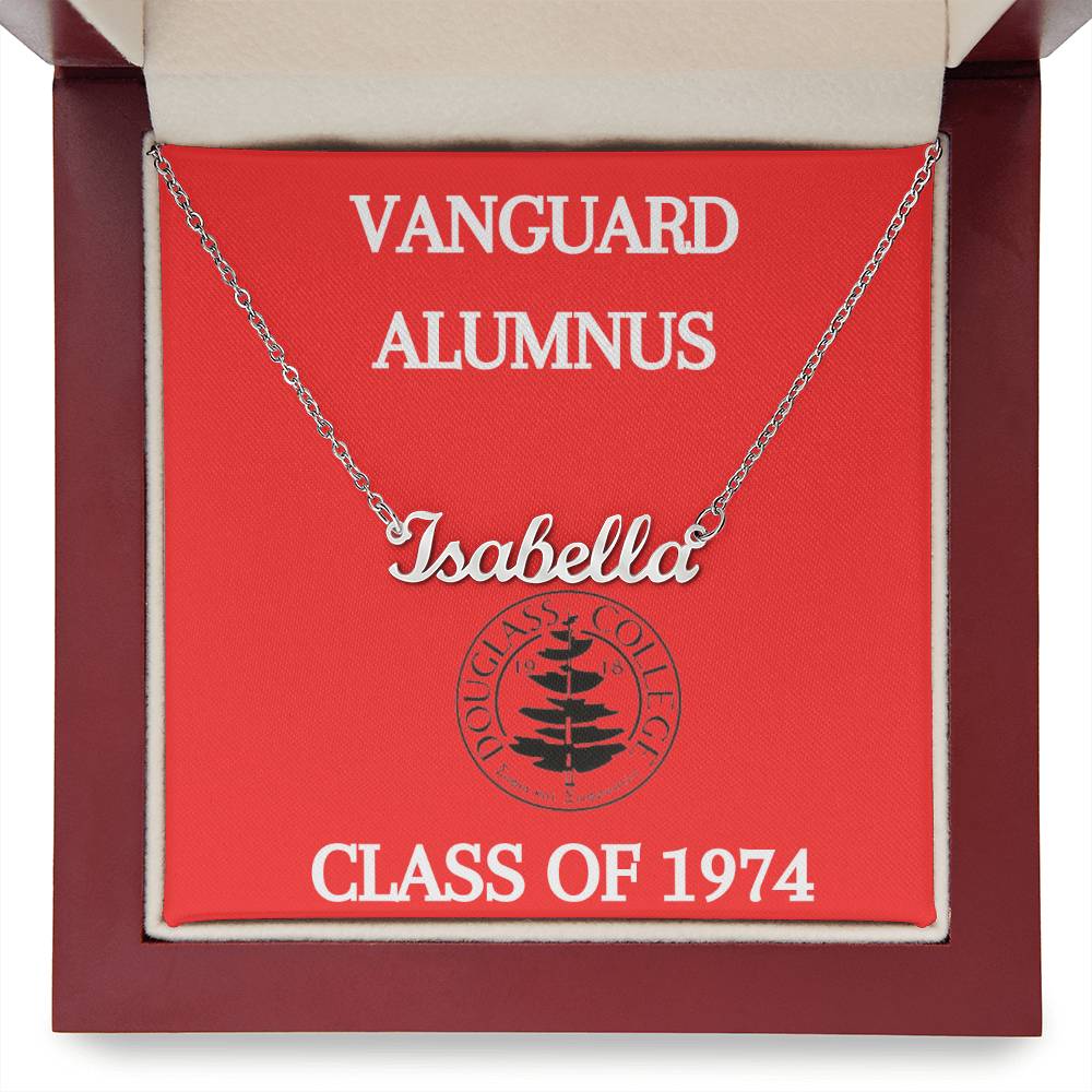 Douglass College Vanguard Alumnus Name Necklace - Class of 1974