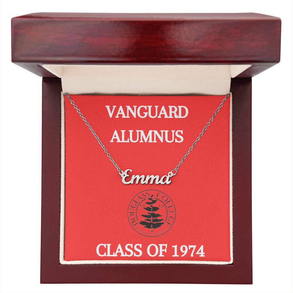 Douglass College Vanguard Alumnus Name Necklace - Class of 1974