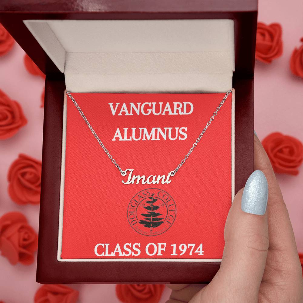 Douglass College Vanguard Alumnus Name Necklace - Class of 1974