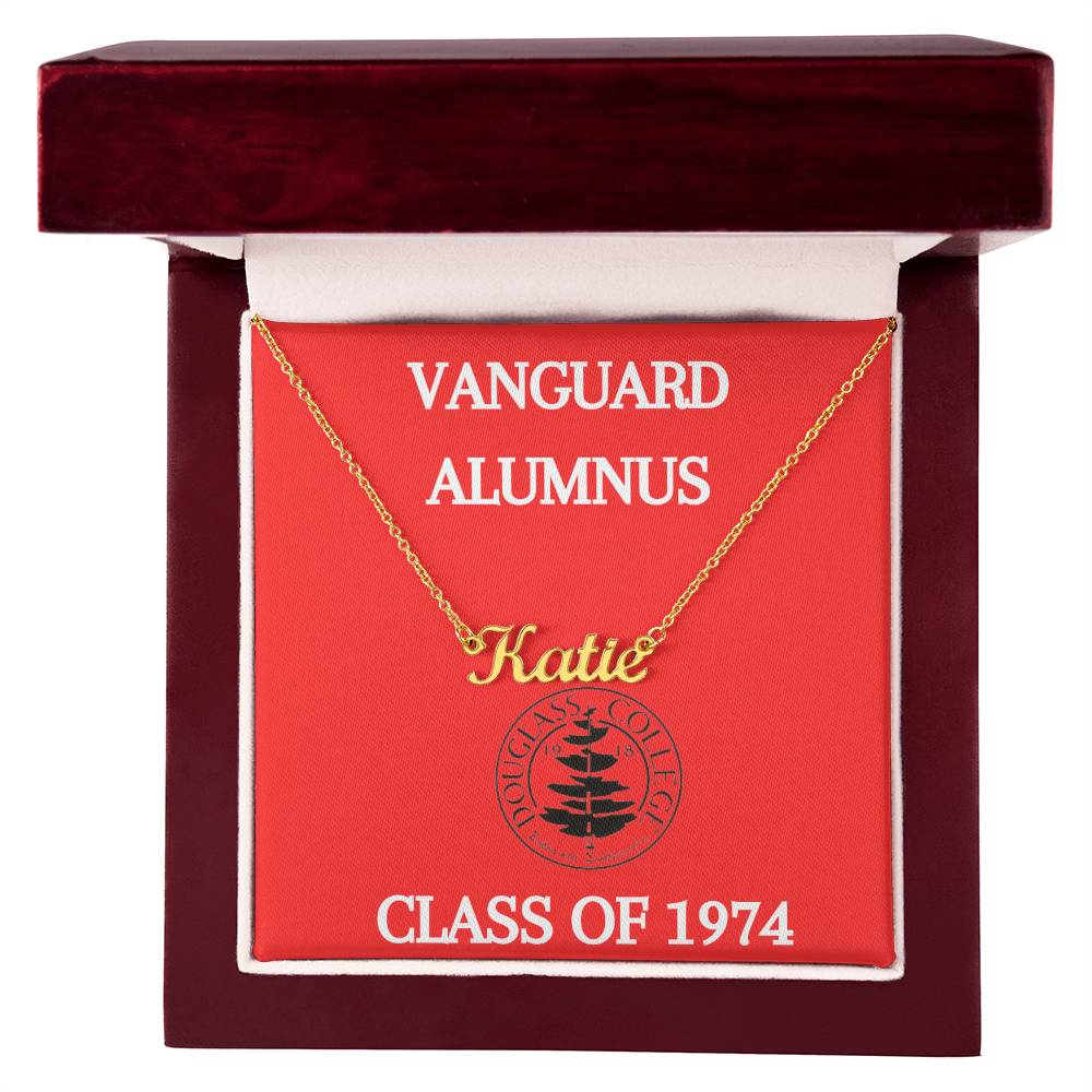 Douglass College Vanguard Alumnus Name Necklace - Class of 1974