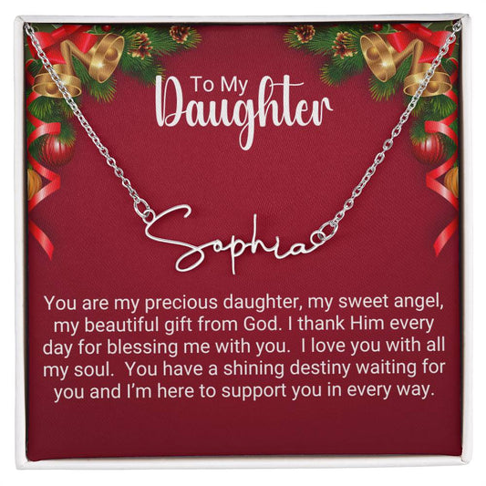 Personalized Signature Name Necklace - To My Daughter