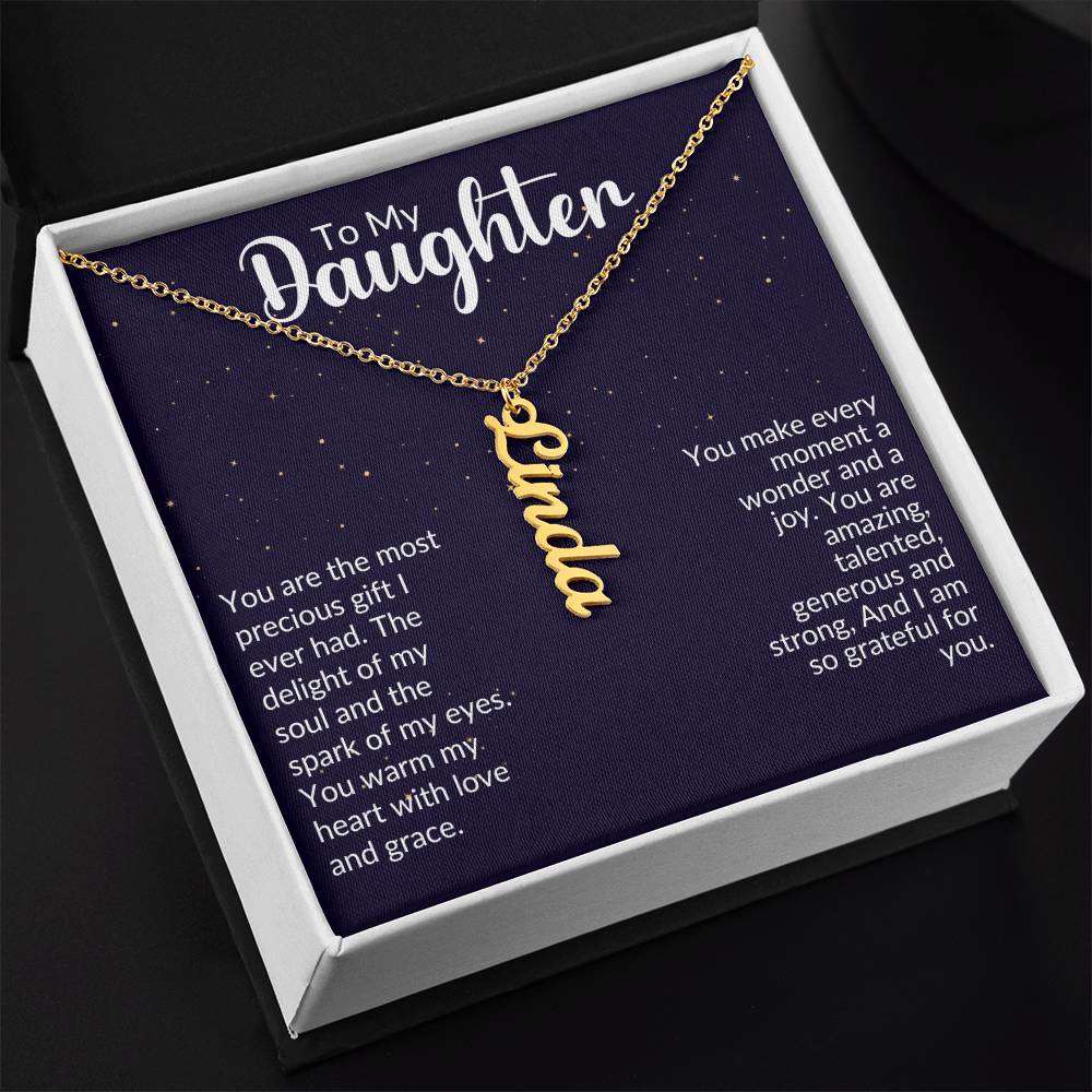 Personalized Vertical Name Necklace For My Daughter