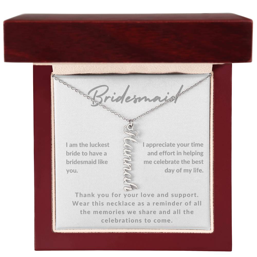 Bridesmaids Vertical Name Necklace