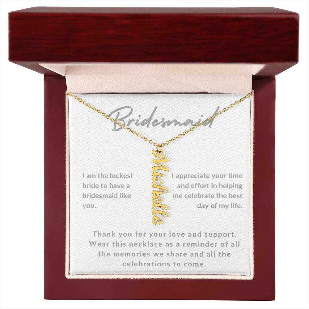 Bridesmaids Vertical Name Necklace