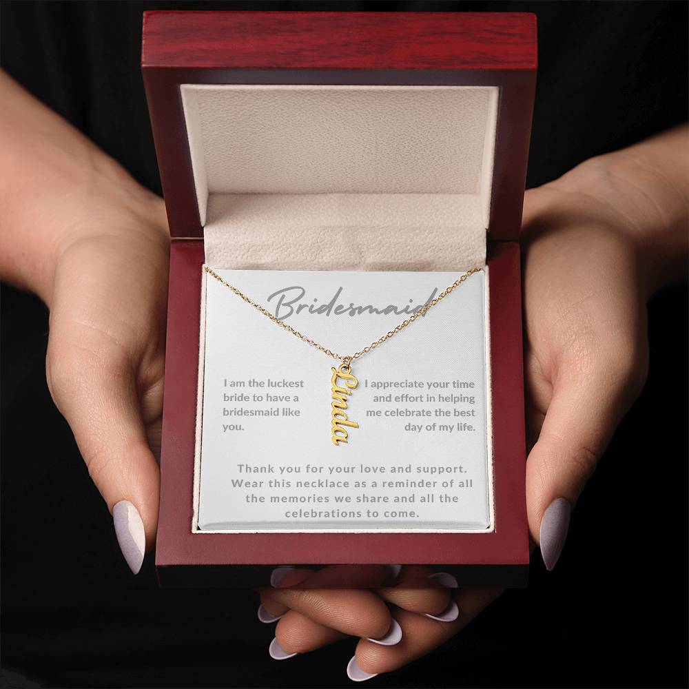 Bridesmaids Vertical Name Necklace