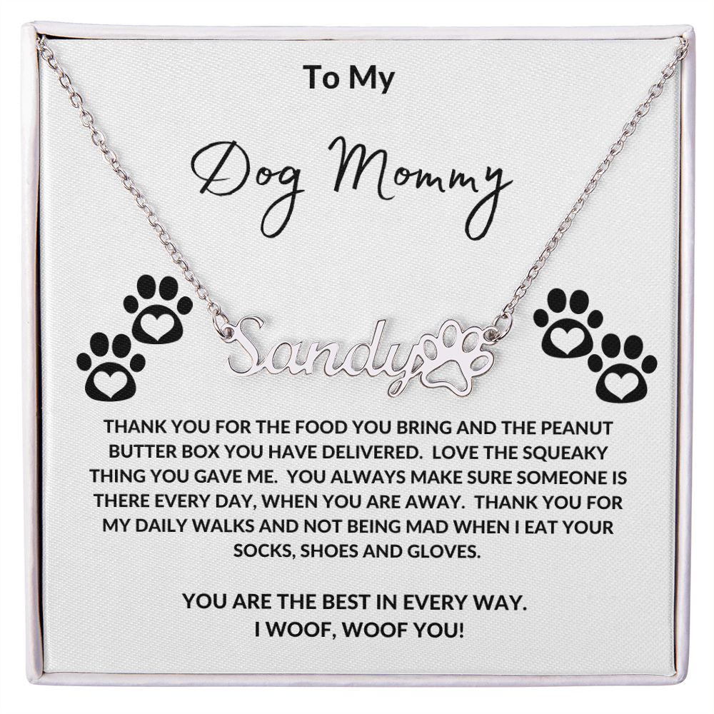 Paw Print Name Necklace