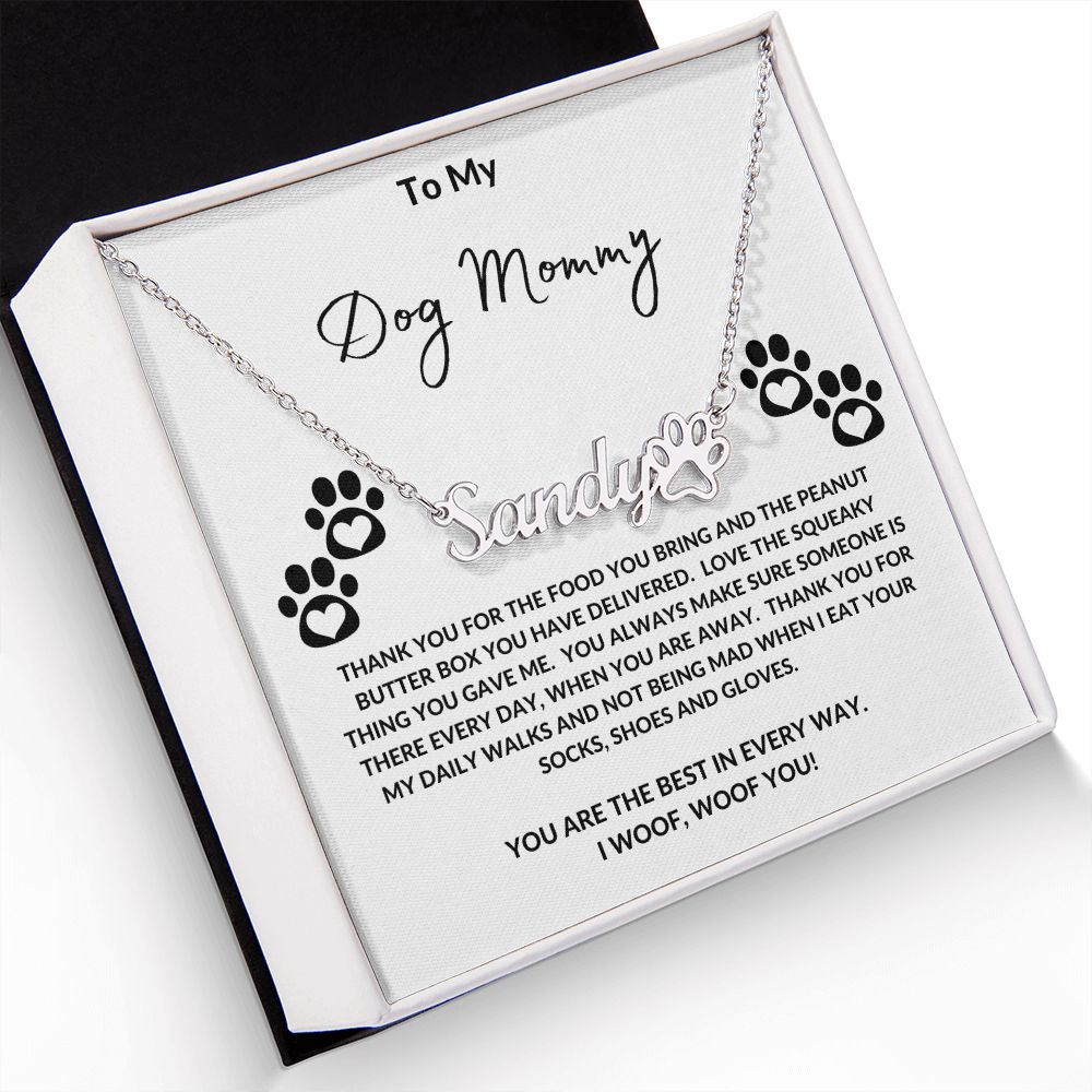 Paw Print Name Necklace