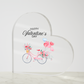 Personalized Valentine Bicycle Heart, Acrylic Plaque
