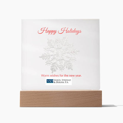 Happy Holidays Snow Flake  Acrylic Plaque - Sample