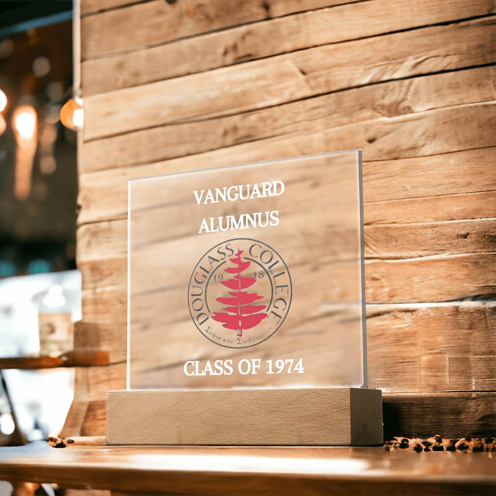 Douglass College Vanguard Alumnus Acrylic  Plaque with Optional Night Light - Class of 1974