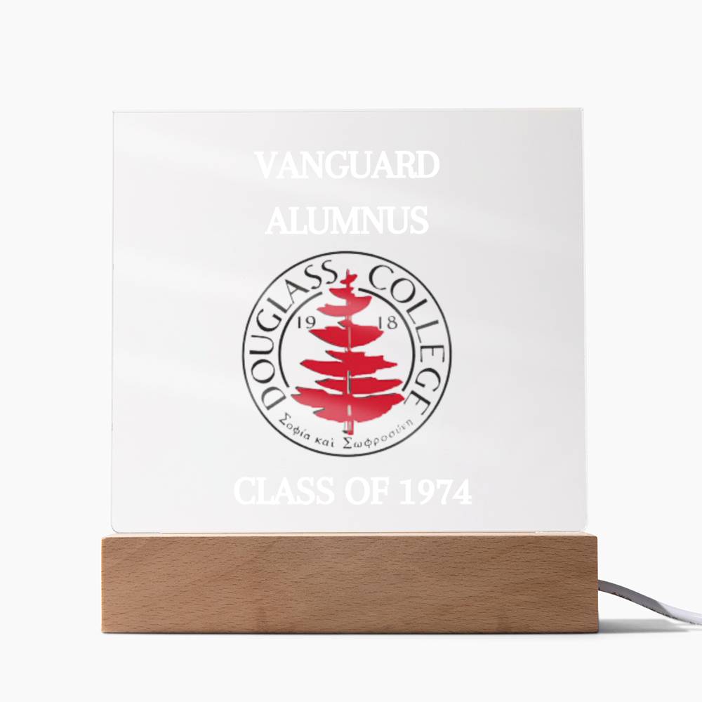 Douglass College Vanguard Alumnus Acrylic  Plaque with Optional Night Light - Class of 1974