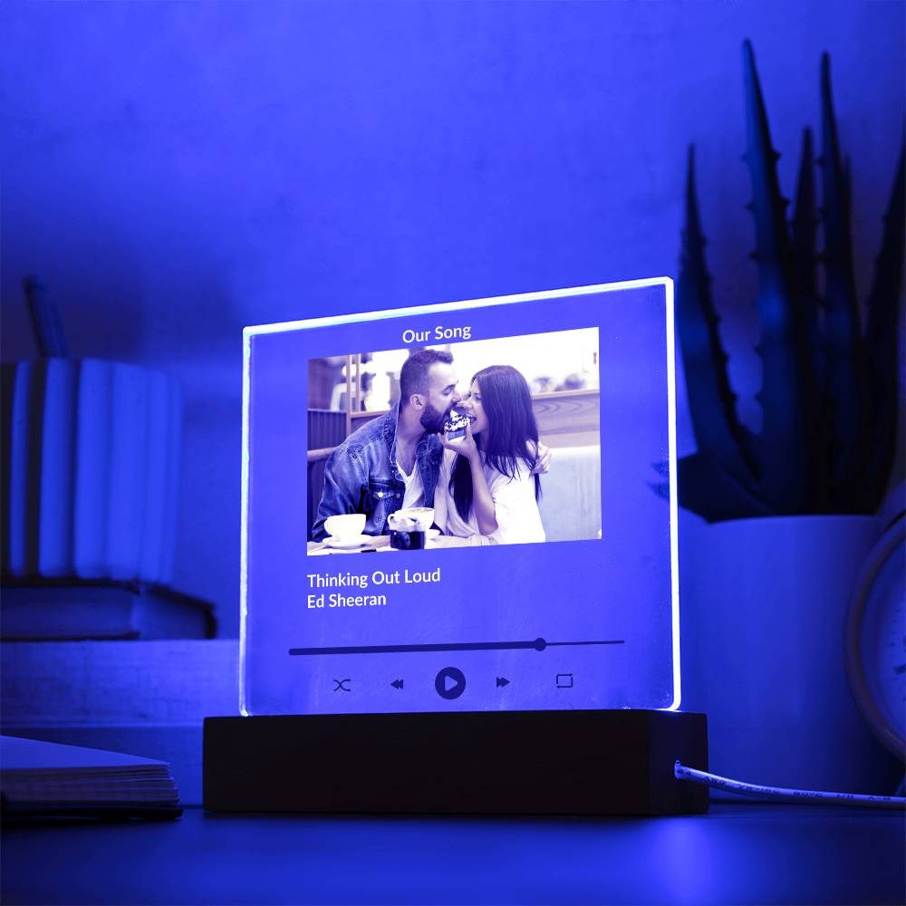 Our Song Media Player Acrylic Night Light Plaque