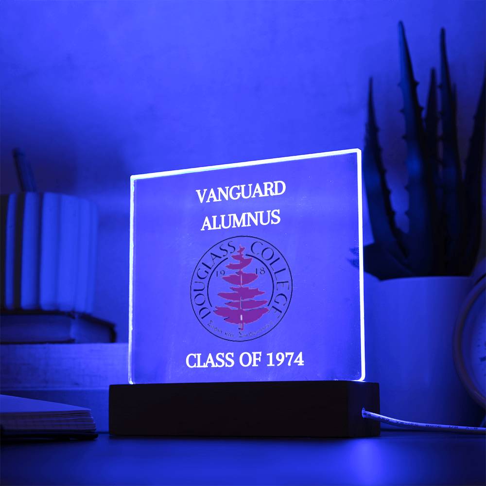 Douglass College Vanguard Alumnus Acrylic  Plaque with Optional Night Light - Class of 1974