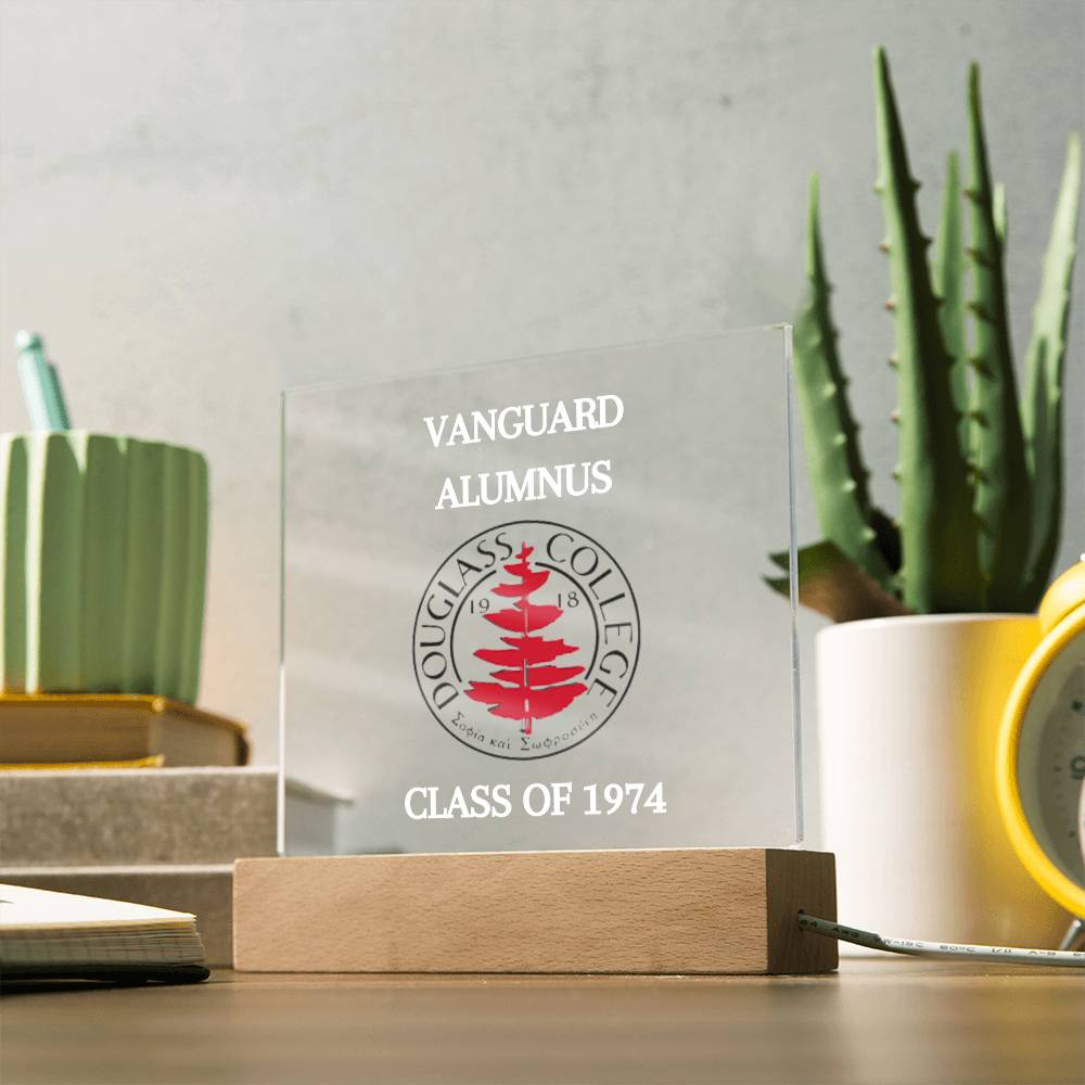 Douglass College Vanguard Alumnus Acrylic  Plaque with Optional Night Light - Class of 1974