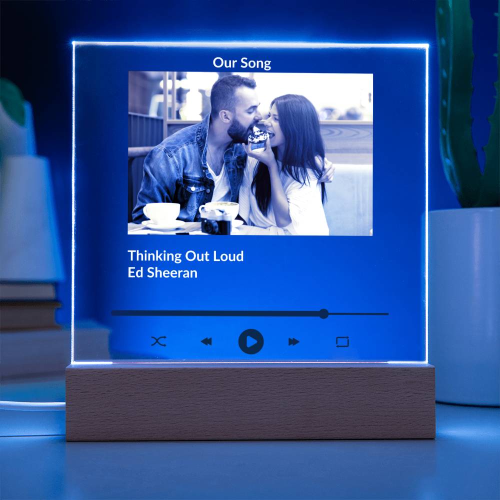 Our Song Media Player Acrylic Night Light Plaque