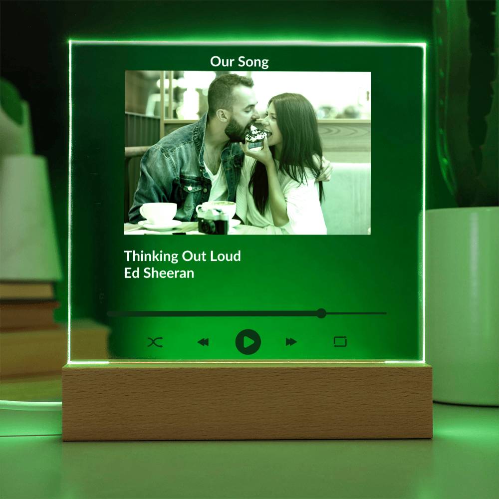 Our Song Media Player Acrylic Night Light Plaque