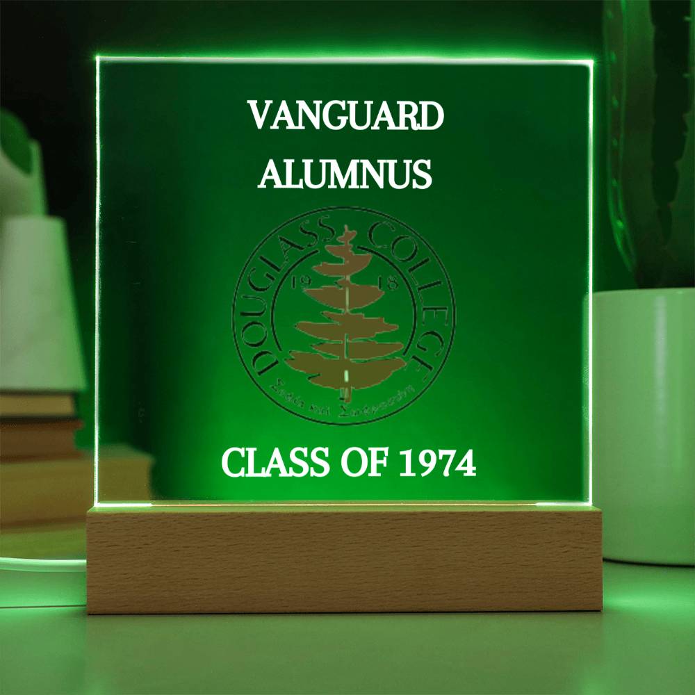 Douglass College Vanguard Alumnus Acrylic  Plaque with Optional Night Light - Class of 1974