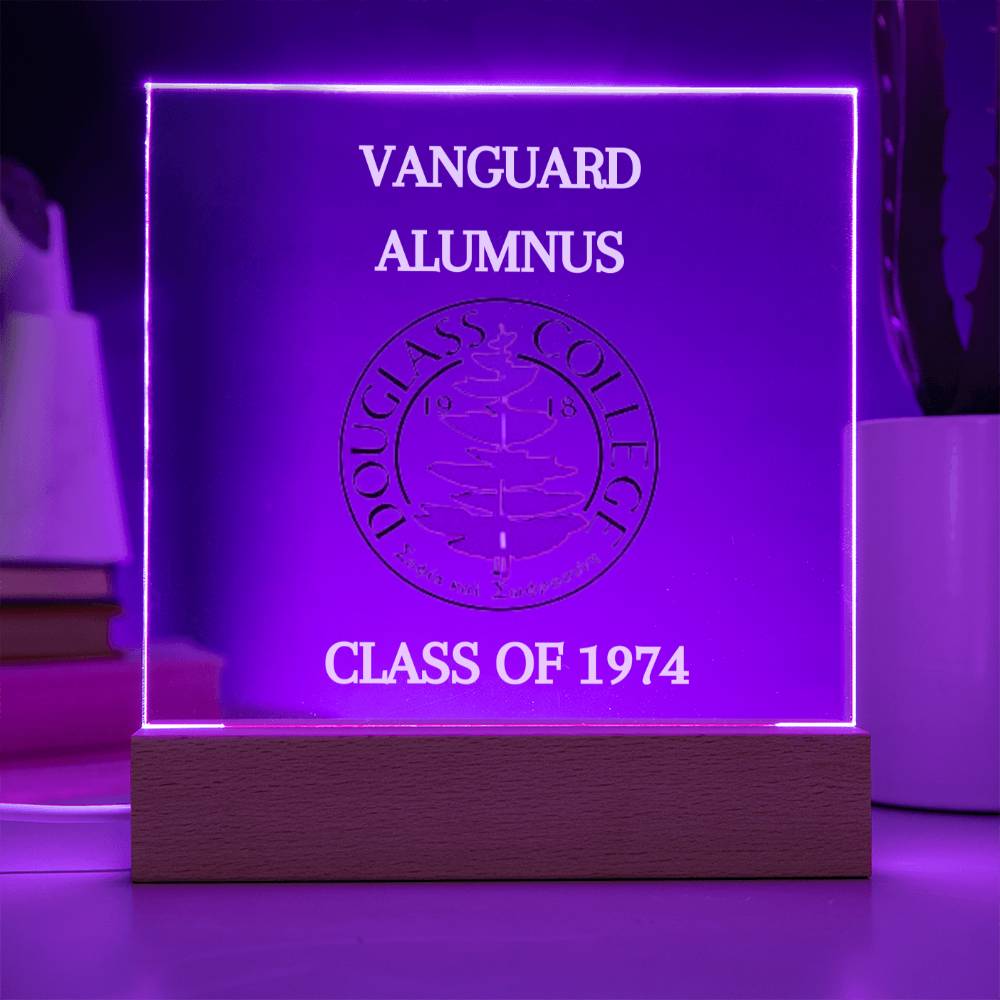 Douglass College Vanguard Alumnus Acrylic  Plaque with Optional Night Light - Class of 1974