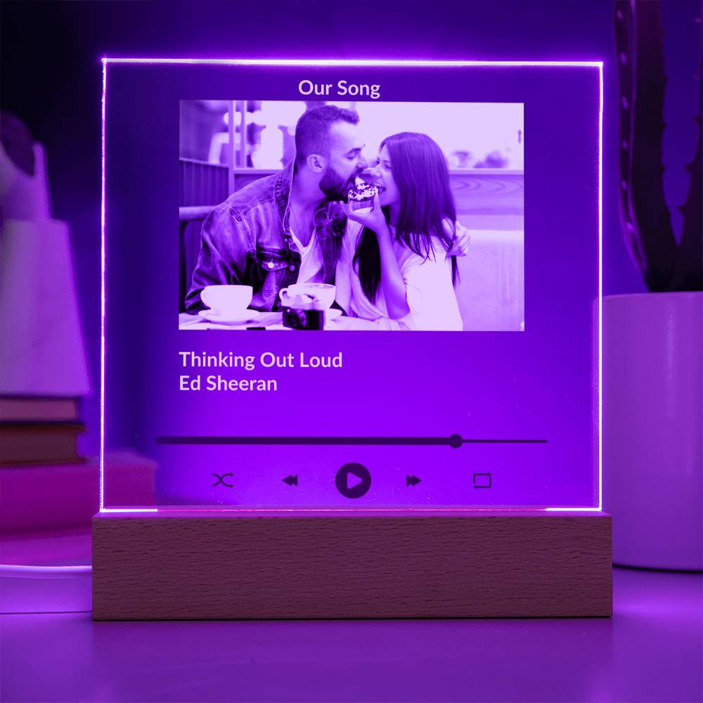 Our Song Media Player Acrylic Night Light Plaque