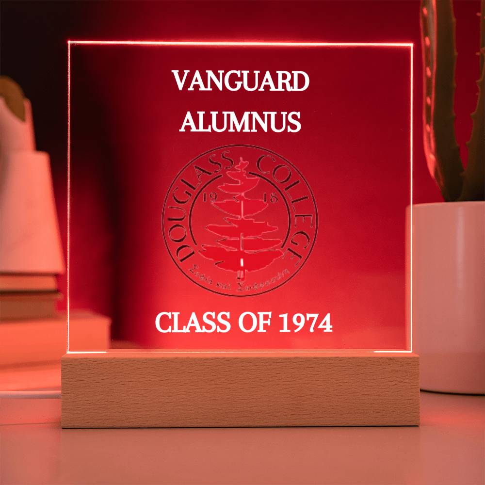 Douglass College Vanguard Alumnus Acrylic  Plaque with Optional Night Light - Class of 1974