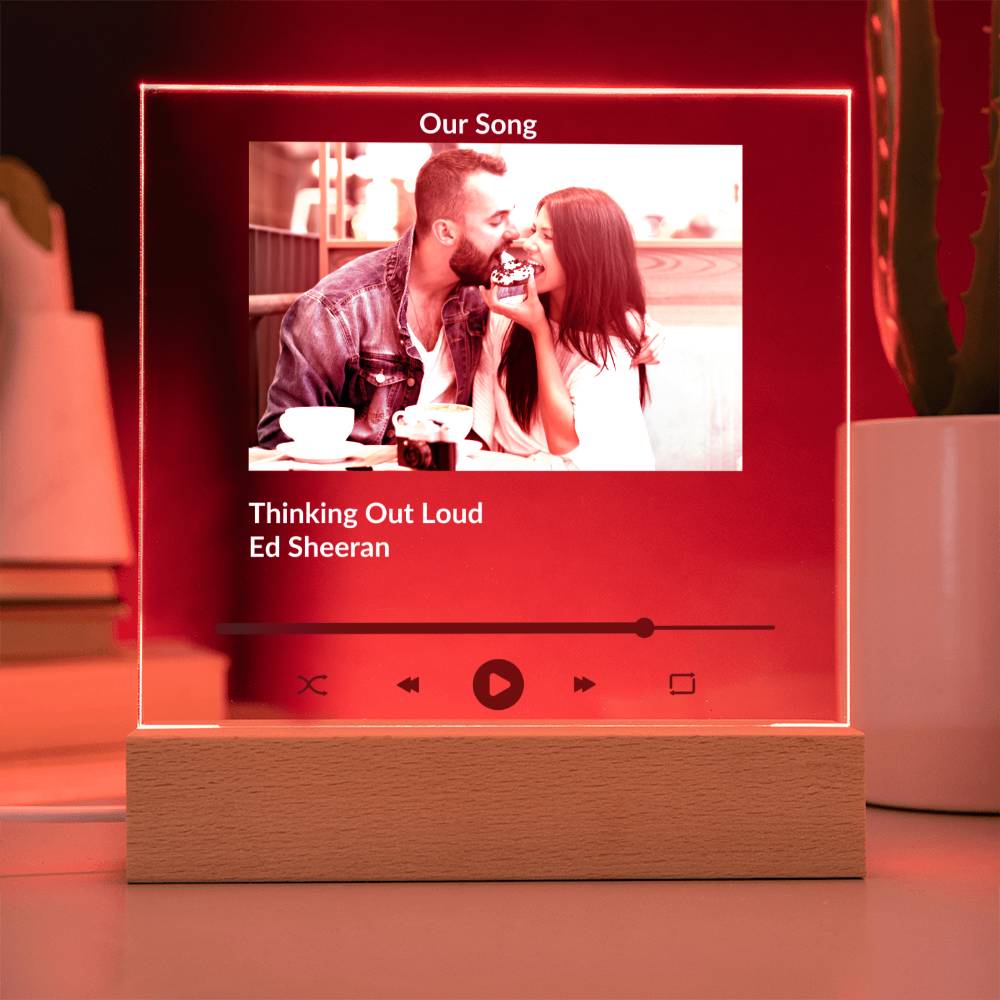 Our Song Media Player Acrylic Night Light Plaque