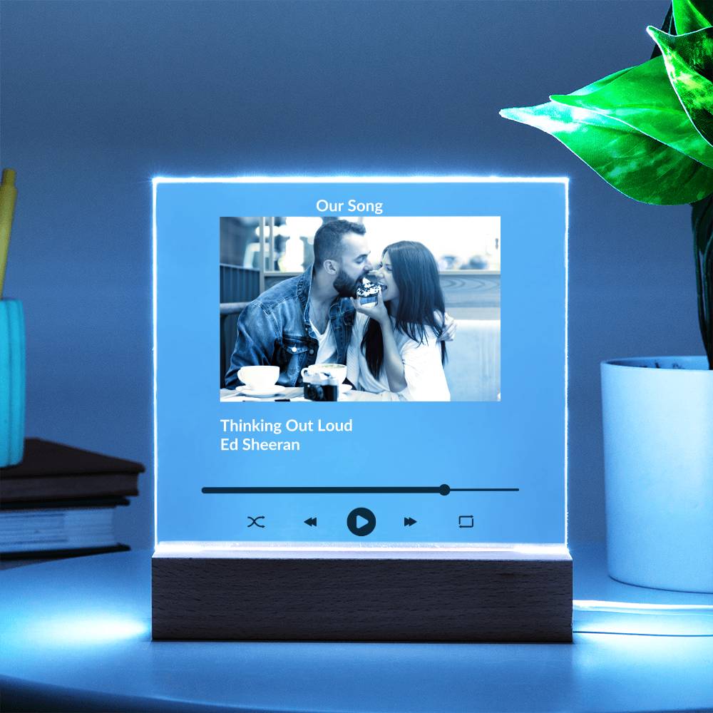 Our Song Media Player Acrylic Night Light Plaque