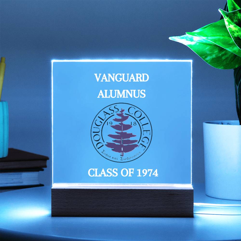 Douglass College Vanguard Alumnus Acrylic  Plaque with Optional Night Light - Class of 1974