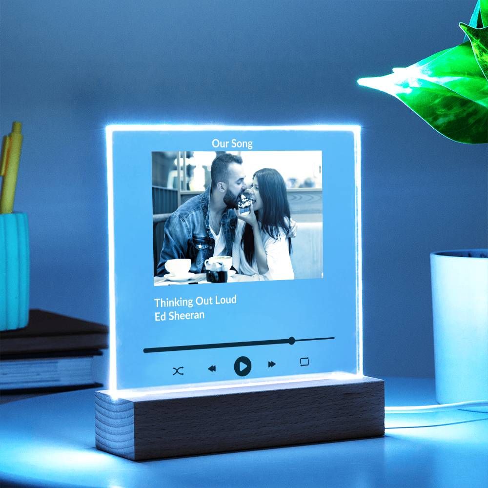 Our Song Media Player Acrylic Night Light Plaque