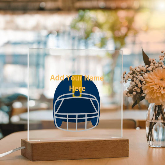 Personalized Football Helmet Acrylic Night Light Plaque