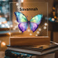 Personalized Multi-colored Butterfly Acylic Plaque Night Light