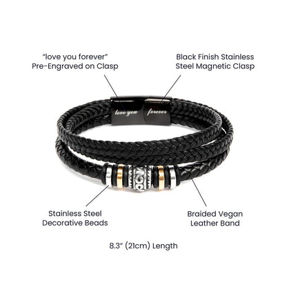 Father & Daughter Love You Forever Leather Bracelet