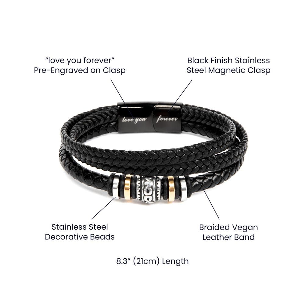 Love You Forever Hero Men's Leather Bracelet