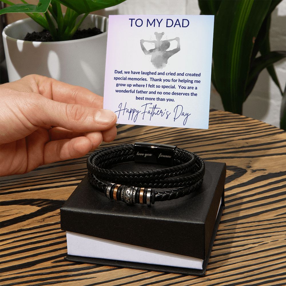 Father & Daughter Love You Forever Leather Bracelet