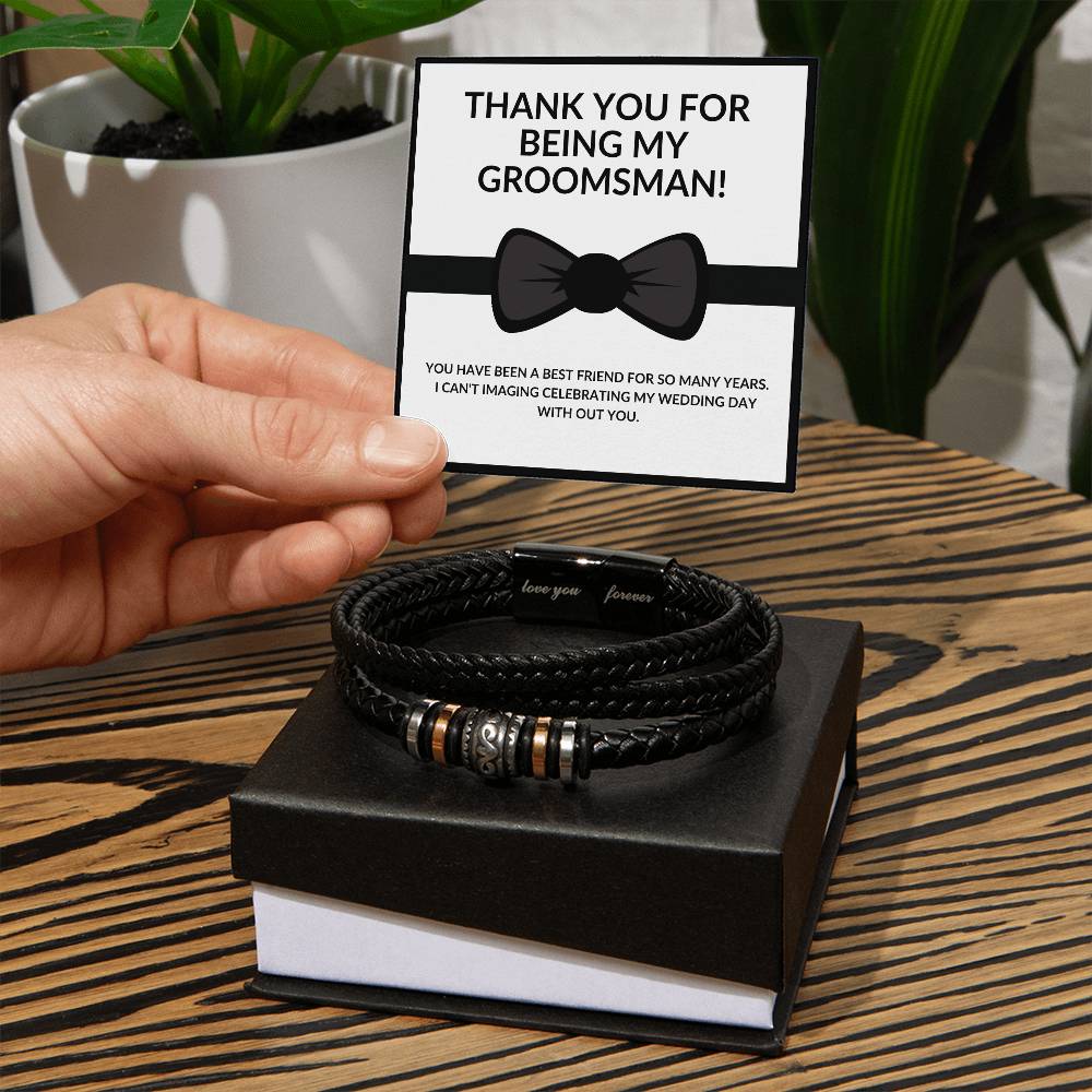 Groomsman Leather Bracelet