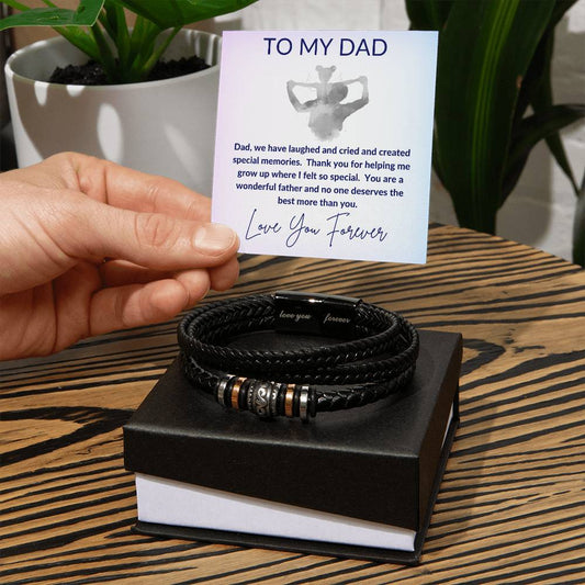 Special Memories Leather Men's Bracelet To My Dad