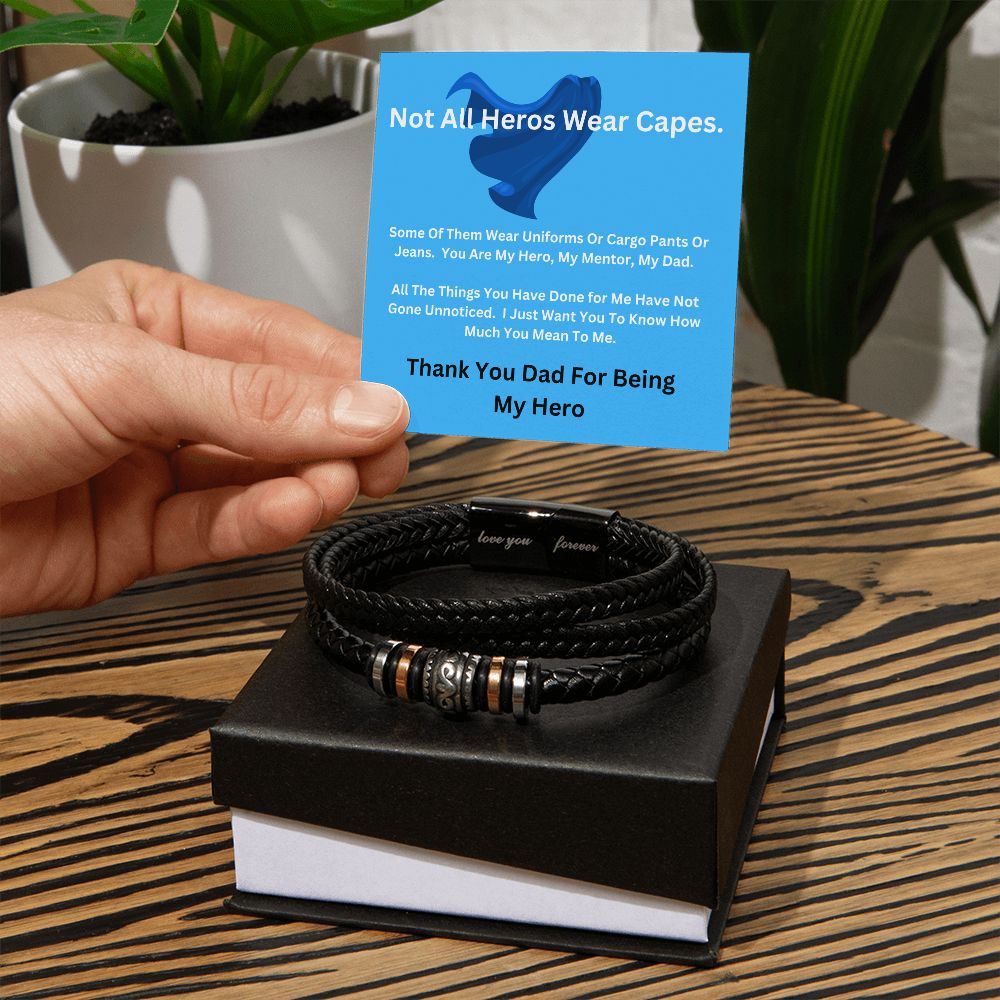 Love You Forever Hero Men's Leather Bracelet