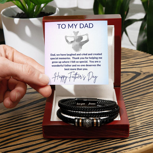 Father & Daughter Love You Forever Leather Bracelet