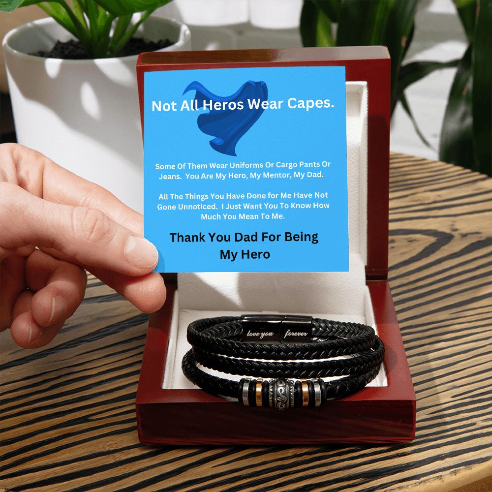 Love You Forever Hero Men's Leather Bracelet