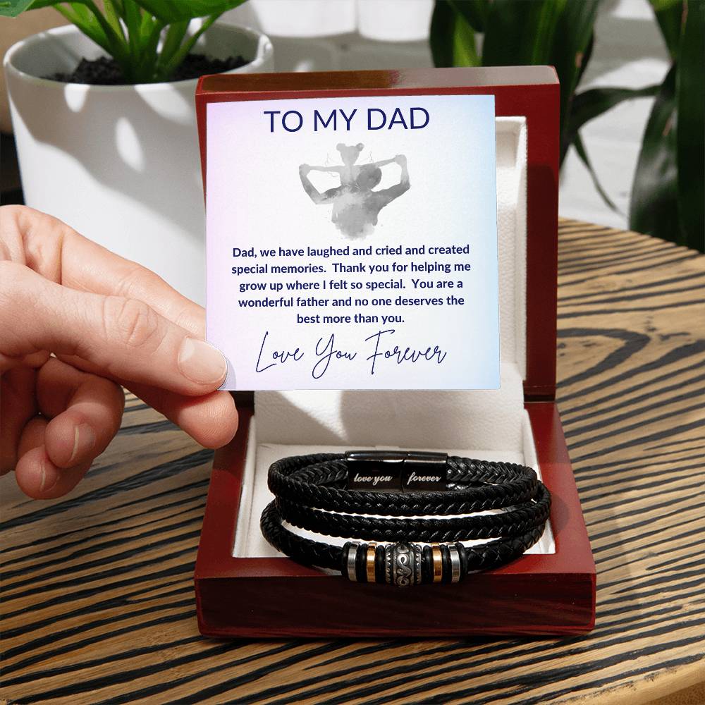 Special Memories Leather Men's Bracelet To My Dad