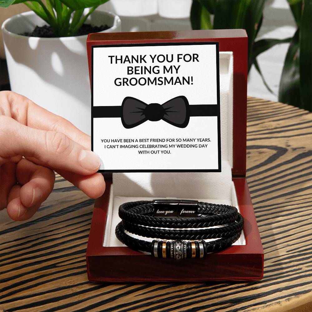 Groomsman Leather Bracelet