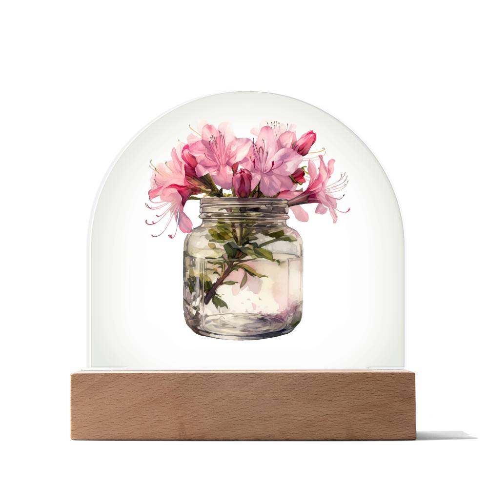 Lilys in a Jar Flowers In A Jar Forever Bouquet Domed Acrylic Plaque & Night Light