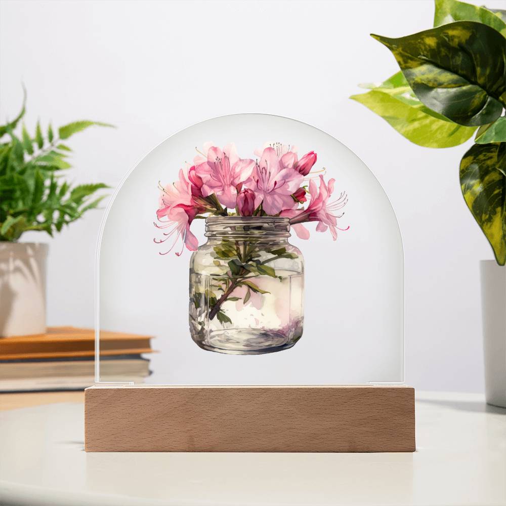 Lilys in a Jar Flowers In A Jar Forever Bouquet Domed Acrylic Plaque & Night Light