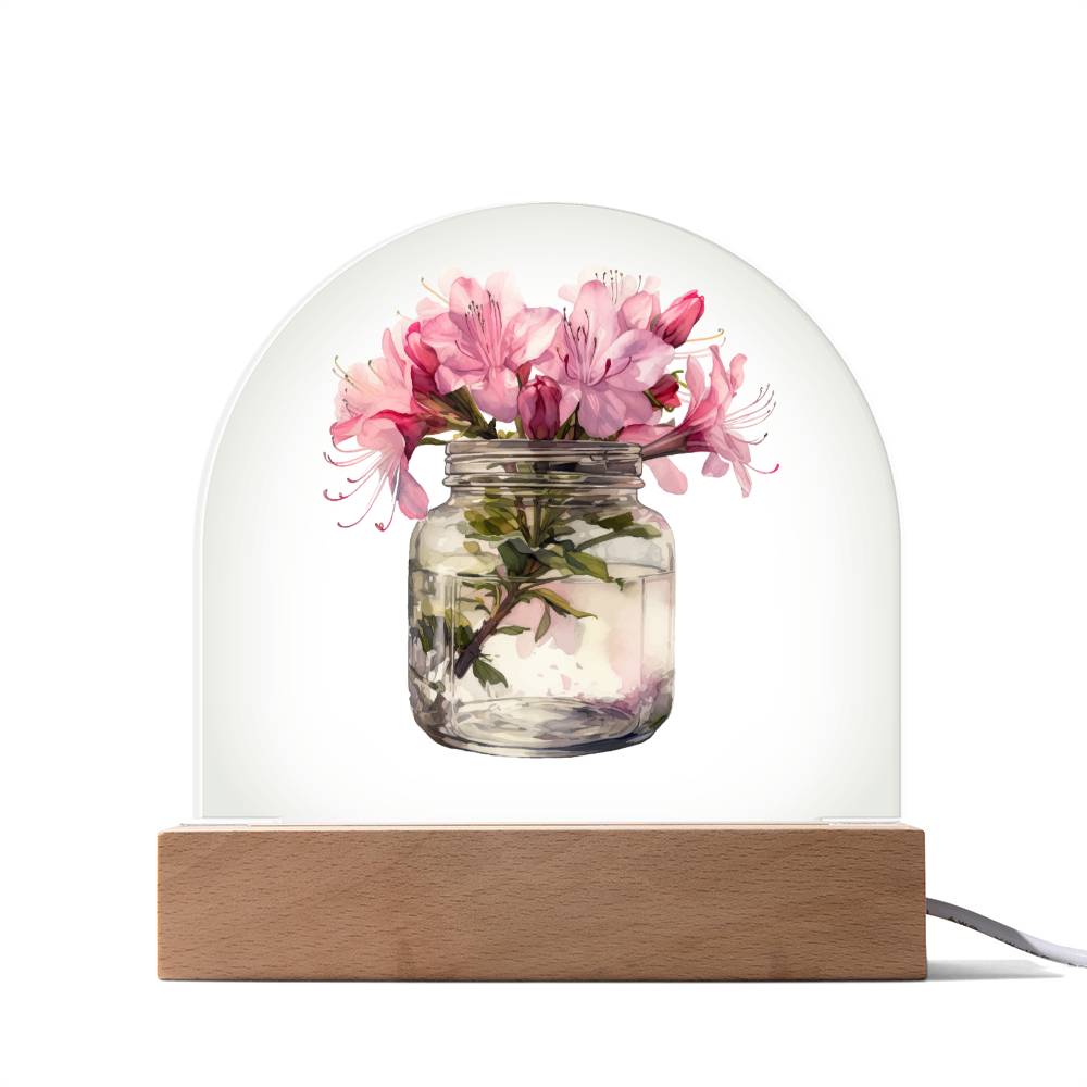 Lilys in a Jar Flowers In A Jar Forever Bouquet Domed Acrylic Plaque & Night Light