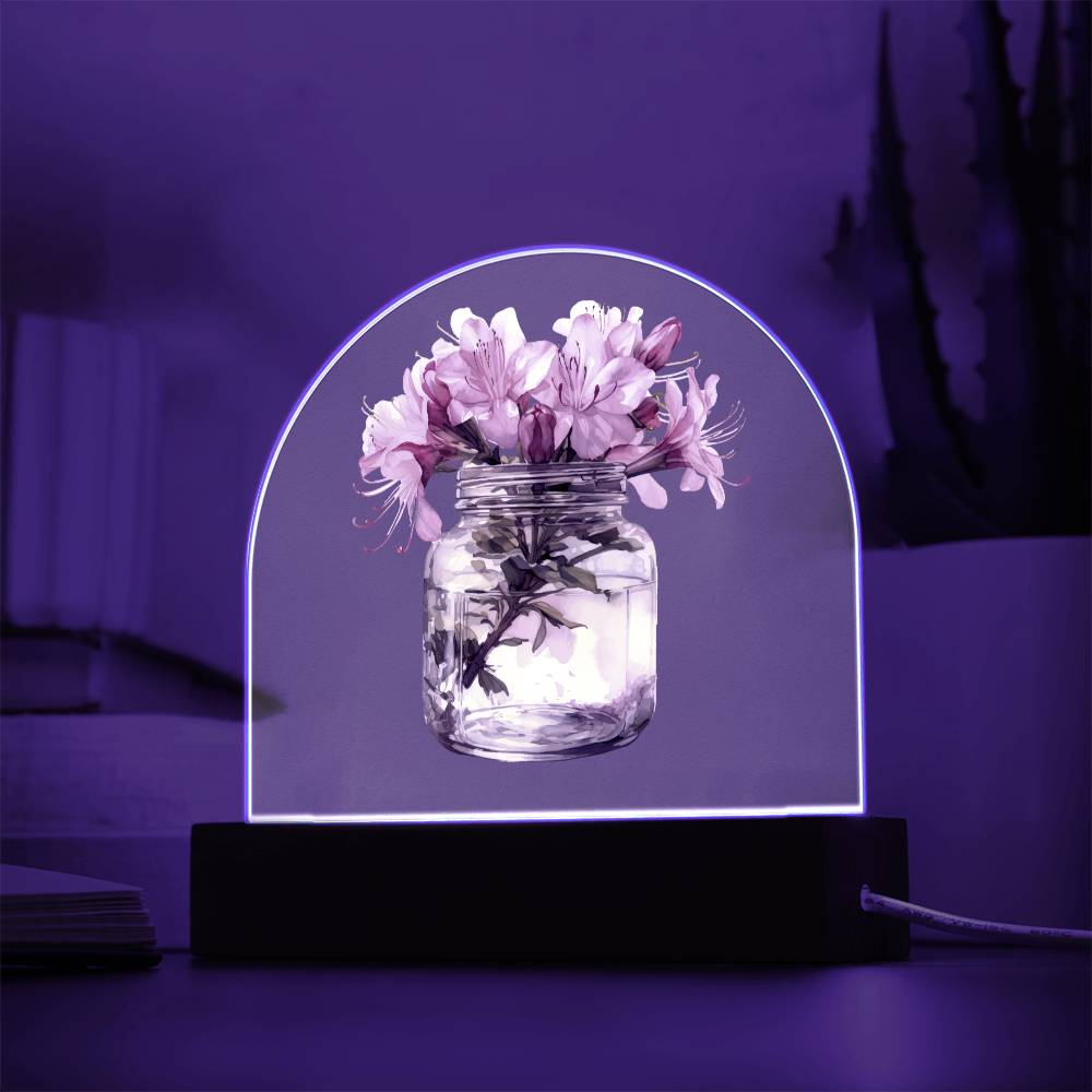 Lilys in a Jar Flowers In A Jar Forever Bouquet Domed Acrylic Plaque & Night Light