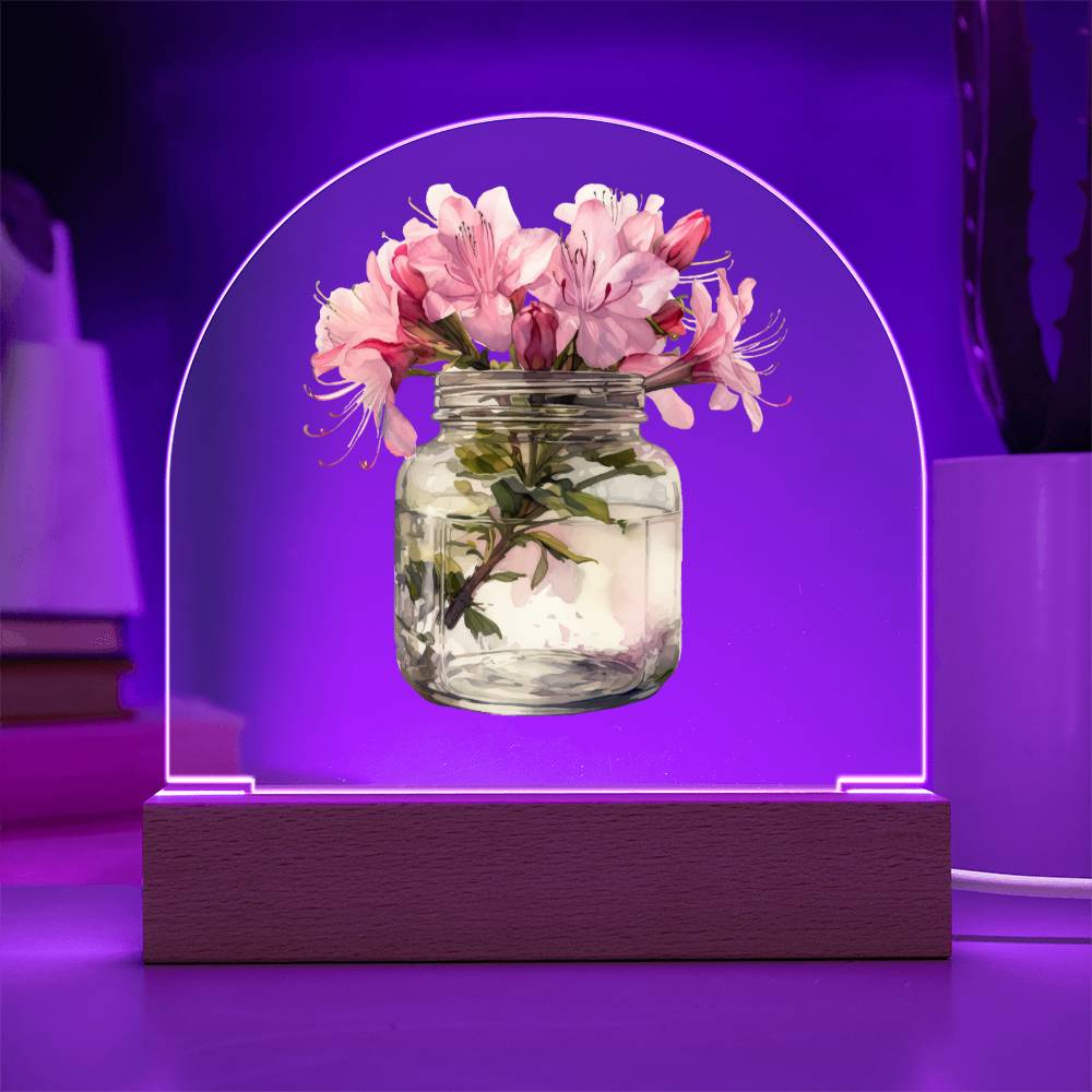 Lilys in a Jar Flowers In A Jar Forever Bouquet Domed Acrylic Plaque & Night Light